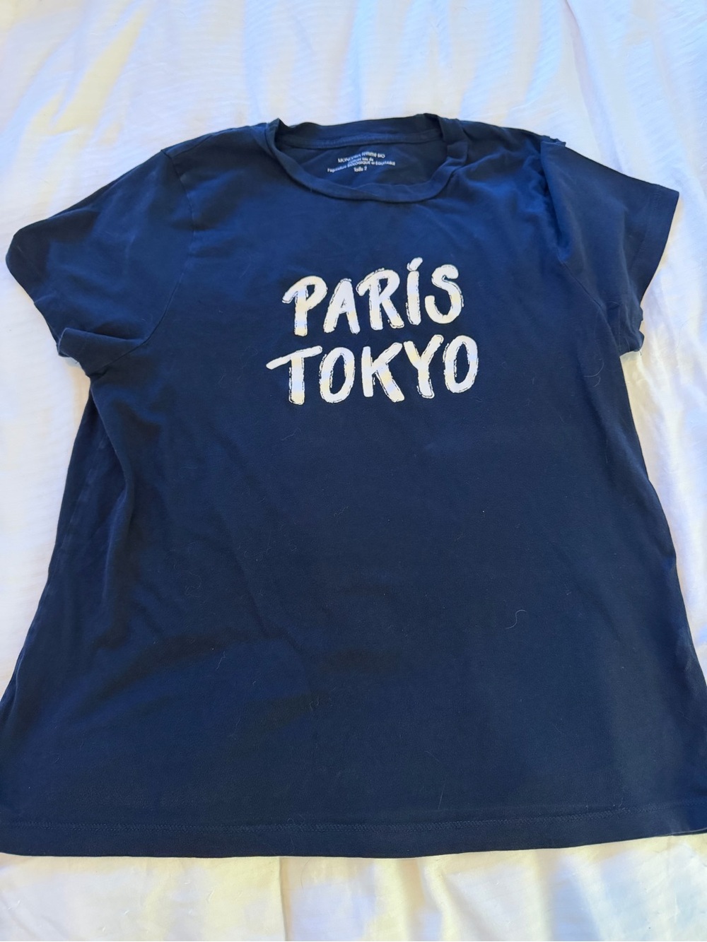 Paris Tokyo Graphic Tee - Navy
